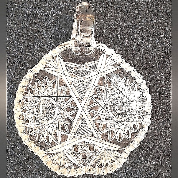 American Brilliant Nappy Cut Glass Dish with Handle 7" Crystal - Picture 3 of 11